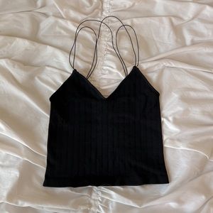 Black Stretchknit Crop Top